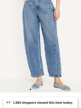 Old Navy High Rise Barrel Leg Ankle Jean